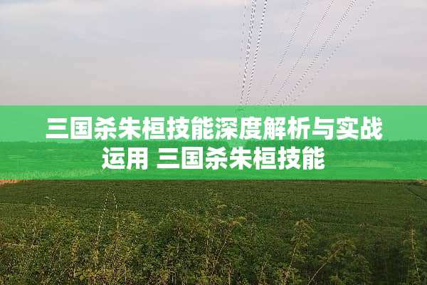 三国杀朱桓技能深度解析与实战运用 三国杀朱桓技能