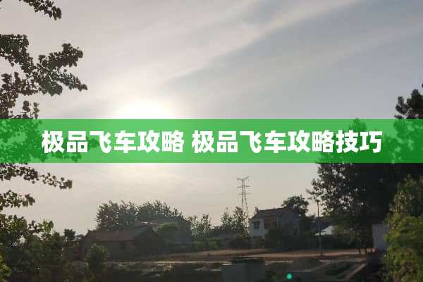 极品飞车攻略 极品飞车攻略技巧