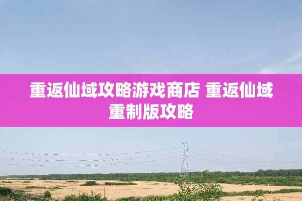 重返仙域攻略游戏商店 重返仙域重制版攻略