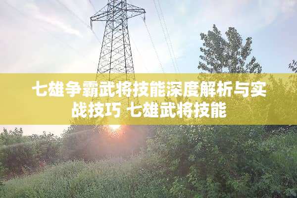 七雄争霸武将技能深度解析与实战技巧 七雄武将技能