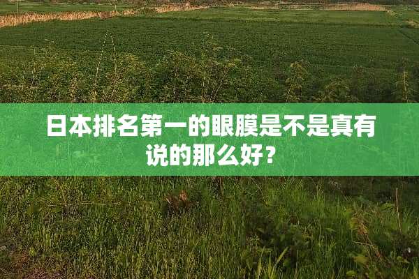 日本排名第一的眼膜是不是真有说的那么好？
