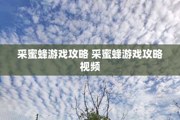 采蜜蜂游戏攻略 采蜜蜂游戏攻略视频