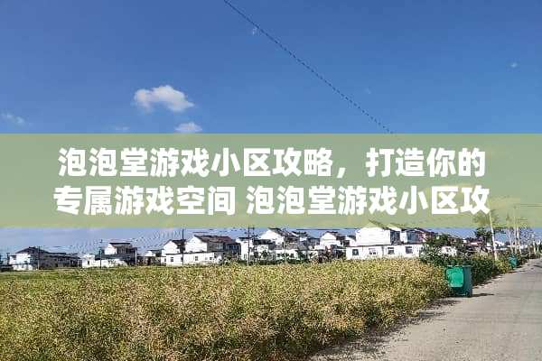 泡泡堂游戏小区攻略，打造你的专属游戏空间 泡泡堂游戏小区攻略