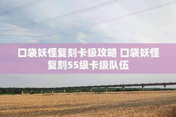 口袋妖怪复刻卡级攻略 口袋妖怪复刻55级卡级队伍