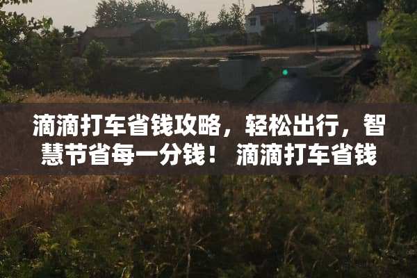 滴滴打车省钱攻略，轻松出行，智慧节省每一分钱！ 滴滴打车省钱攻略