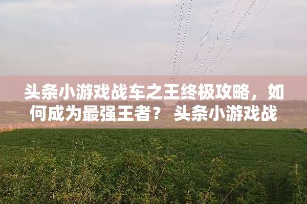 头条小游戏战车之王终极攻略，如何成为最强王者？ 头条小游戏战车之王攻略