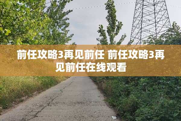 前任攻略3再见前任 前任攻略3再见前任在线观看