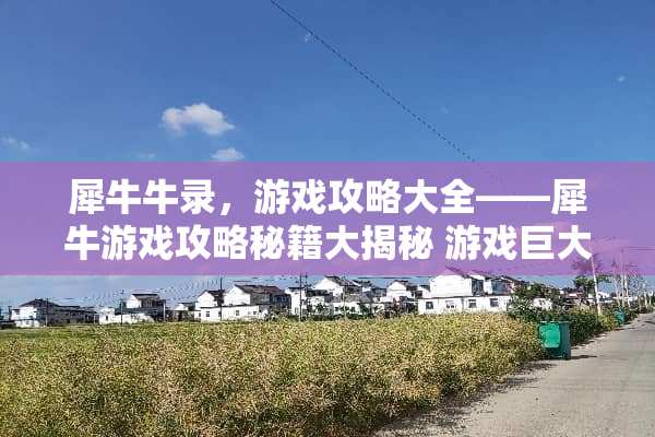 犀牛牛录，游戏攻略大全——犀牛游戏攻略秘籍大揭秘 游戏巨大的犀牛攻略