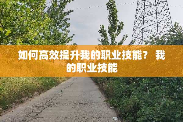 如何高效提升我的职业技能？ 我的职业技能