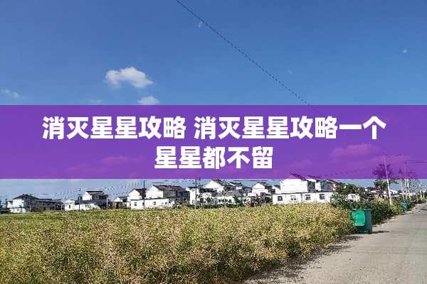 消灭星星攻略 消灭星星攻略一个星星都不留