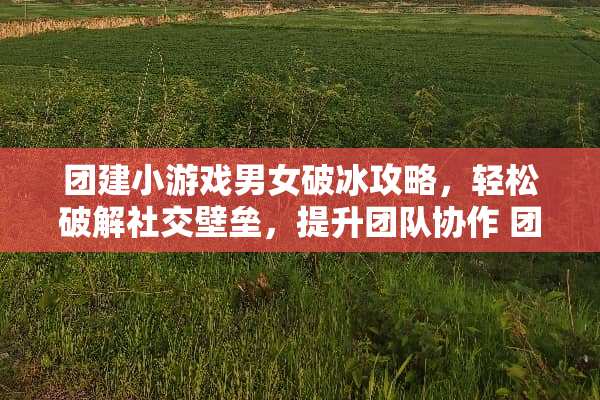 团建小游戏男女破冰攻略，轻松**社交壁垒，提升团队协作 团建小游戏男女破冰攻略