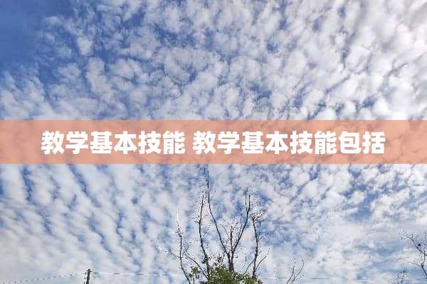 教学基本技能 教学基本技能包括