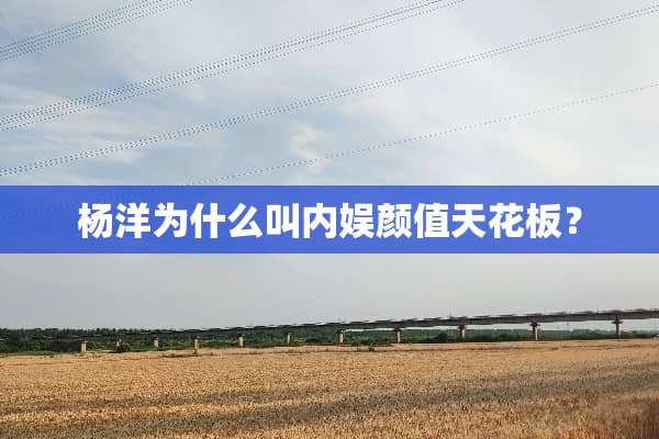 杨洋为什么叫内娱颜值天花板？