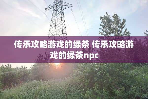 传承攻略游戏的绿茶 传承攻略游戏的绿茶npc