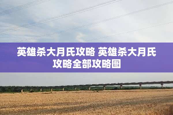 英雄杀大月氏攻略 英雄杀大月氏攻略全部攻略图