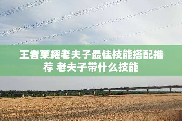 王者荣耀老夫子最佳技能搭配推荐 老夫子带什么技能