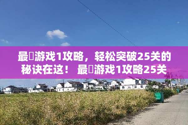 最囧游戏1攻略，轻松突破25关的秘诀在这！ 最囧游戏1攻略25关