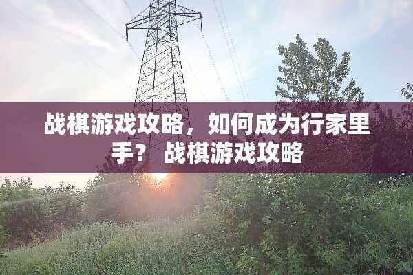 战棋游戏攻略，如何成为行家里手？ 战棋游戏攻略