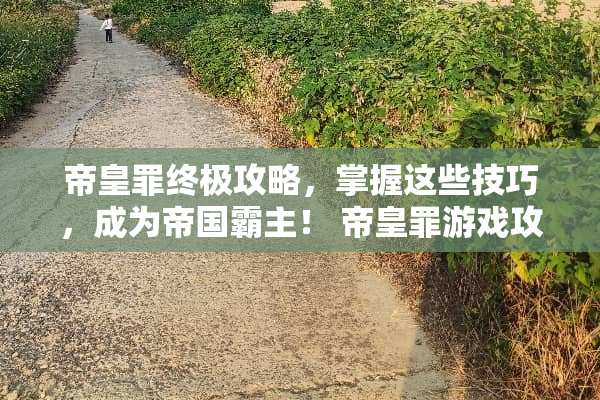 帝皇罪终极攻略，掌握这些技巧，成为帝国霸主！ 帝皇罪游戏攻略