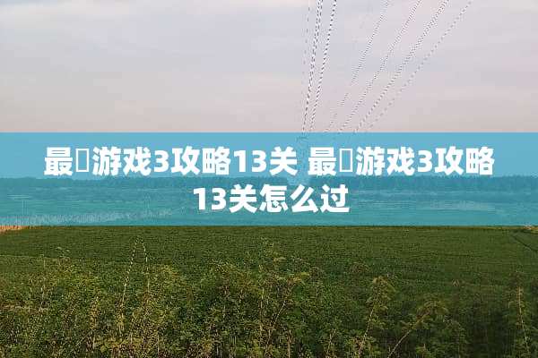 最囧游戏3攻略13关 最囧游戏3攻略13关怎么过
