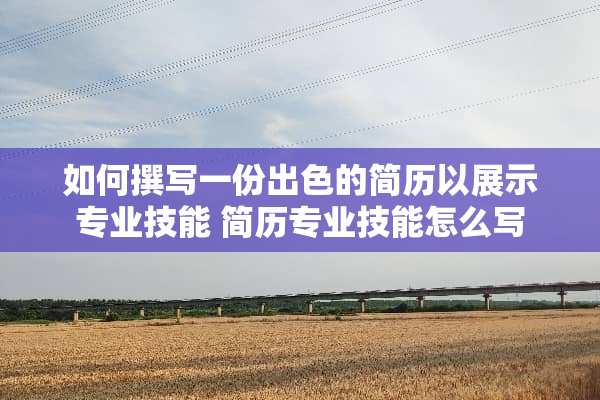 如何撰写一份出色的简历以展示专业技能 简历专业技能怎么写