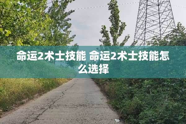 命运2术士技能 命运2术士技能怎么选择