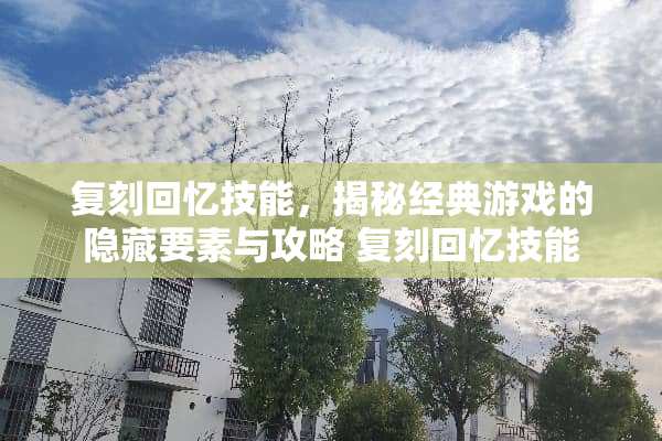 复刻回忆技能，揭秘经典游戏的隐藏要素与攻略 复刻回忆技能