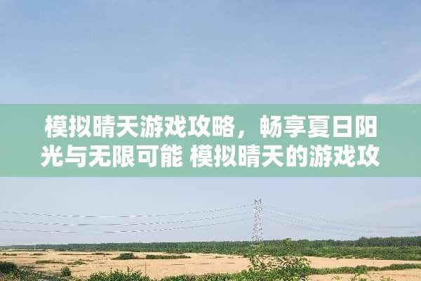 模拟晴天游戏攻略，畅享夏日阳光与无限可能 模拟晴天的游戏攻略