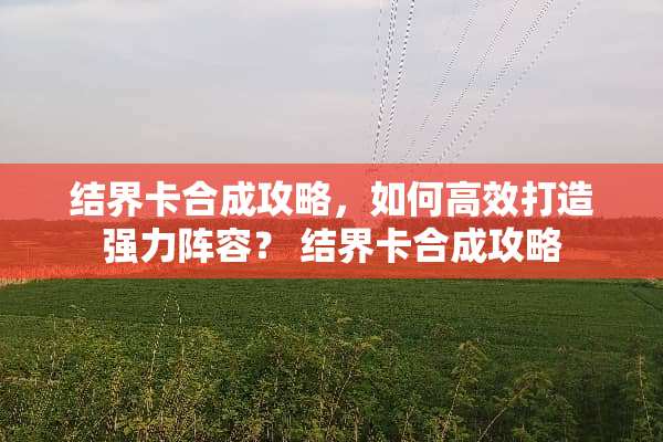 结界卡合成攻略，如何高效打造强力阵容？ 结界卡合成攻略