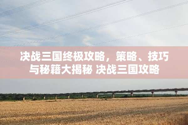 决战三国终极攻略，策略、技巧与秘籍大揭秘 决战三国攻略