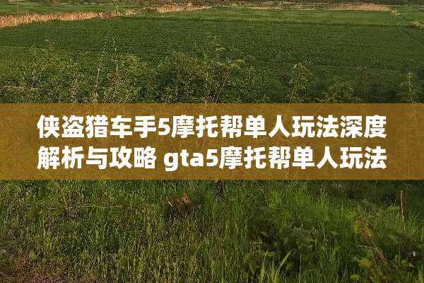 侠盗猎车手5摩托帮单人玩法深度解析与攻略 gta5摩托帮单人玩法