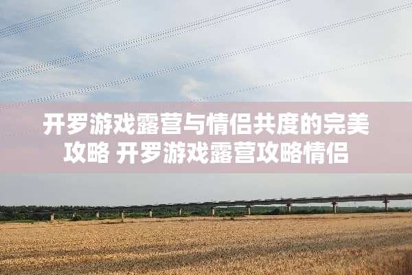 开罗游戏露营与情侣共度的完美攻略 开罗游戏露营攻略情侣
