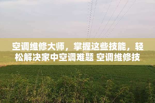 空调维修大师，掌握这些技能，轻松解决家中空调难题 空调维修技能