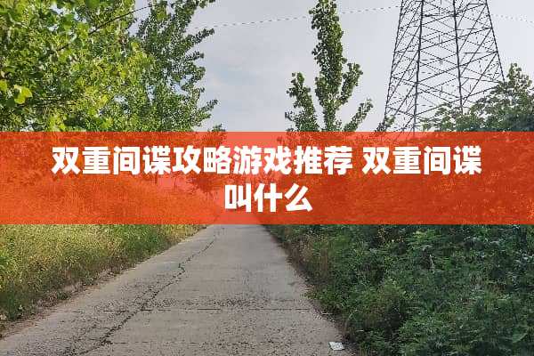双重**攻略游戏推荐 双重**叫什么