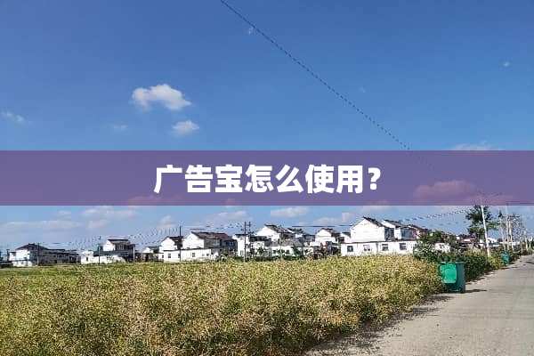 广告宝怎么使用？