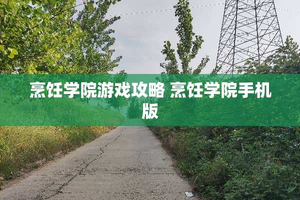 烹饪学院游戏攻略 烹饪学院手机版