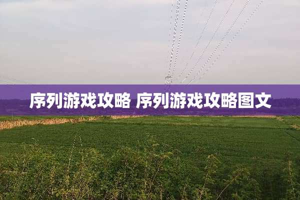 序列游戏攻略 序列游戏攻略图文