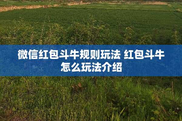 微信红包斗牛规则玩法 红包斗牛怎么玩法介绍