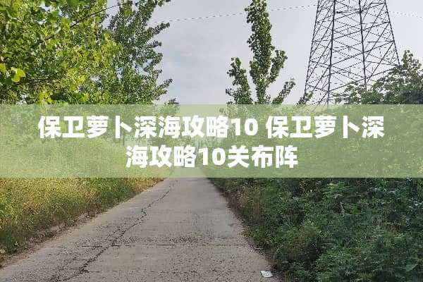 保卫萝卜深海攻略10 保卫萝卜深海攻略10关布阵
