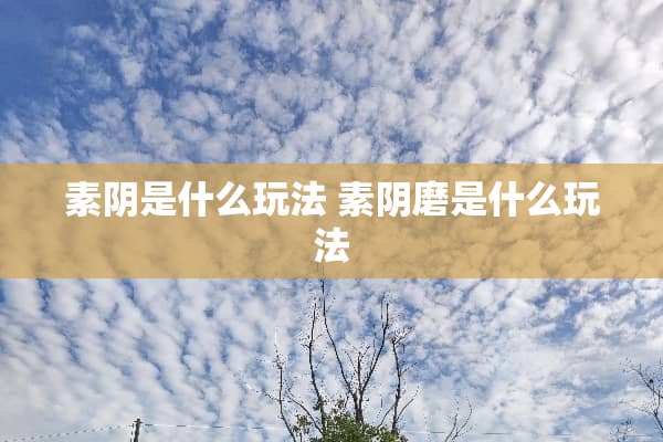 素*是什么玩法 素*磨是什么玩法