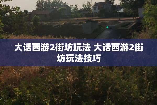 大话西游2街坊玩法 大话西游2街坊玩法技巧