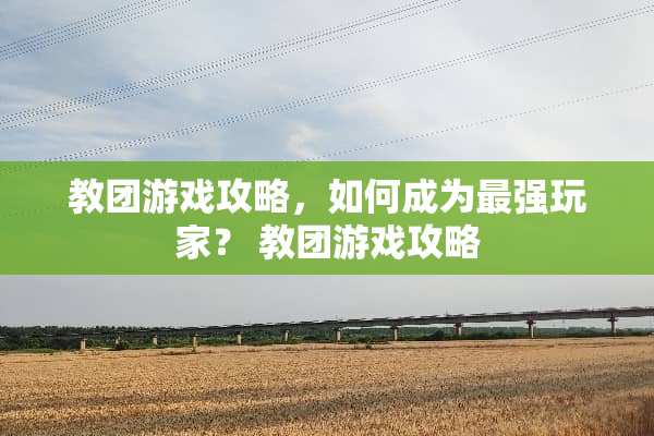 教团游戏攻略，如何成为最强玩家？ 教团游戏攻略