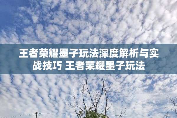 王者荣耀墨子玩法深度解析与实战技巧 王者荣耀墨子玩法