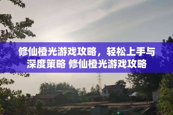 修仙橙光游戏攻略，轻松上手与深度策略 修仙橙光游戏攻略