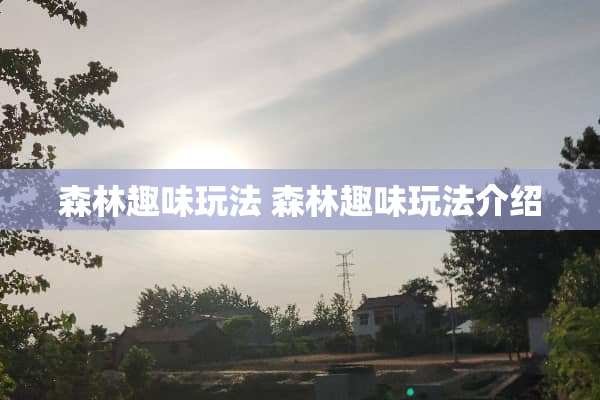 森林趣味玩法 森林趣味玩法介绍