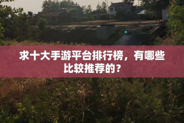 求十大手游平台排行榜，有哪些比较推荐的？