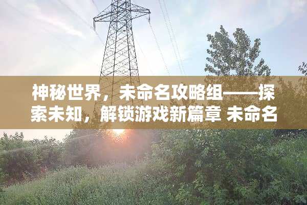 神秘世界，未命名攻略组——探索未知，解锁游戏新篇章 未命名攻略组