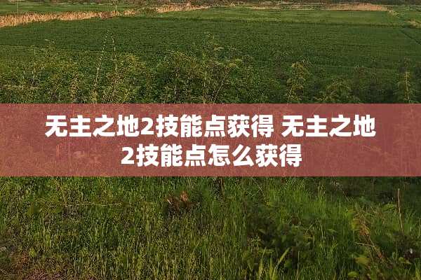 无主之地2技能点获得 无主之地2技能点怎么获得