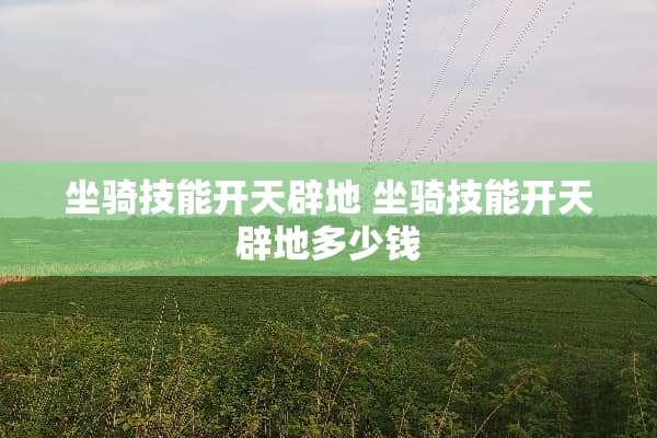 坐骑技能开天辟地 坐骑技能开天辟地多少钱