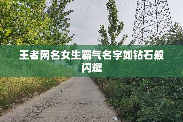 王者网名女生霸气名字如钻石般闪耀